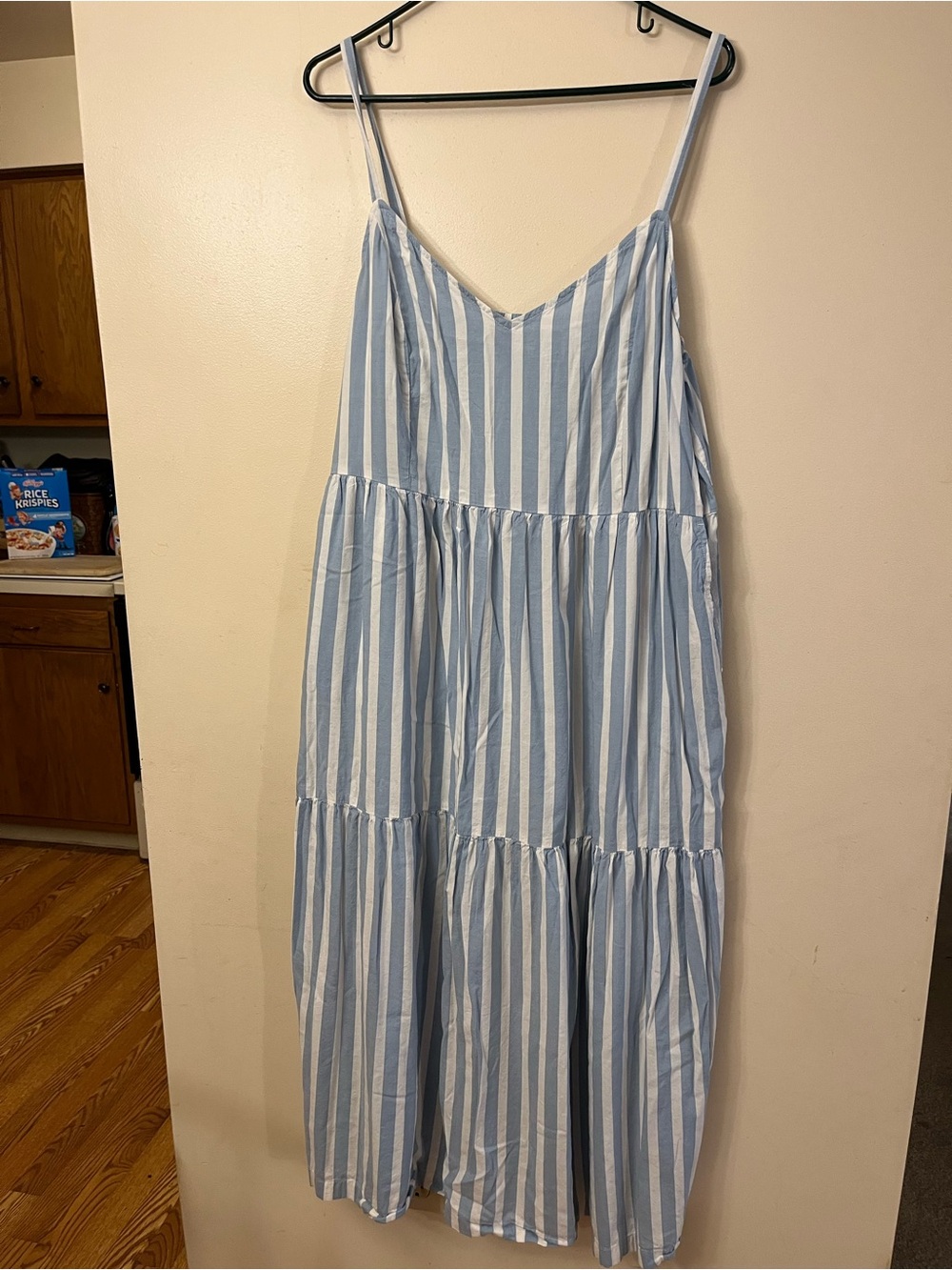 Light Blue and White Striped Spaghetti Strap Sundress